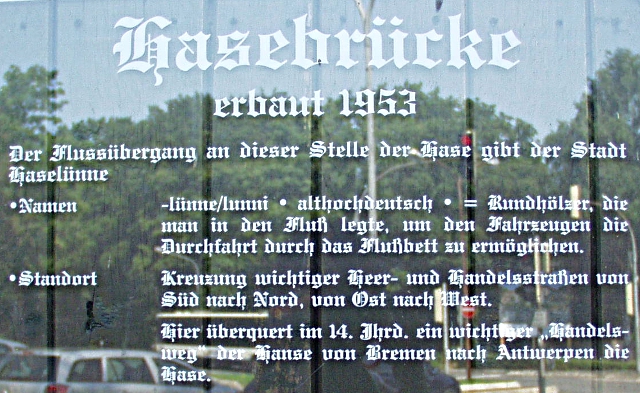 hasebruecke Schild an der Hasebrücke